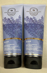 Bath and Body Works Aromatherapy bottle artwork with lavender-vanilla theme for relaxation