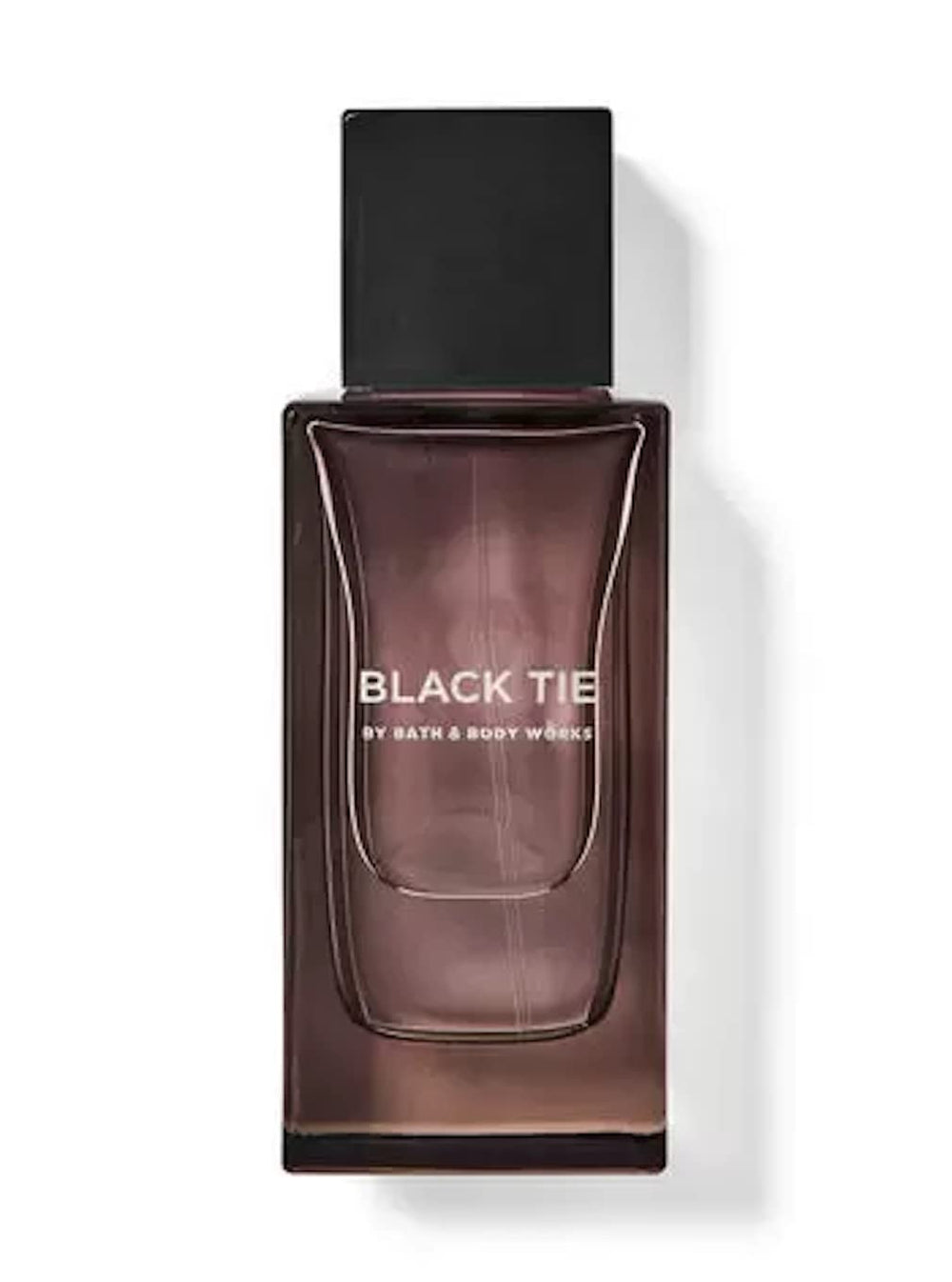 Bath & Body Works Black Tie cologne bottle pour showing a sleek design for refined evenings
