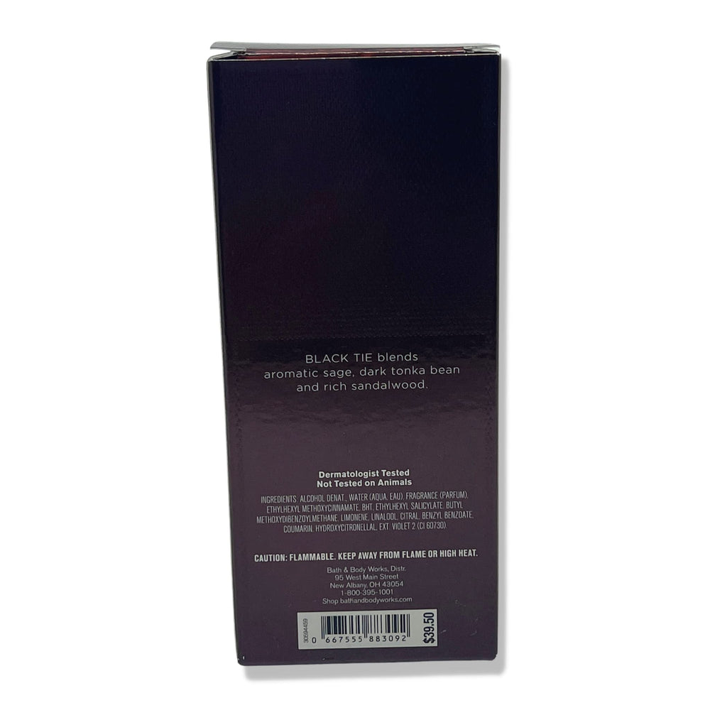 New packaging 2022 for Bath & Body Works Black Tie Cologne.
