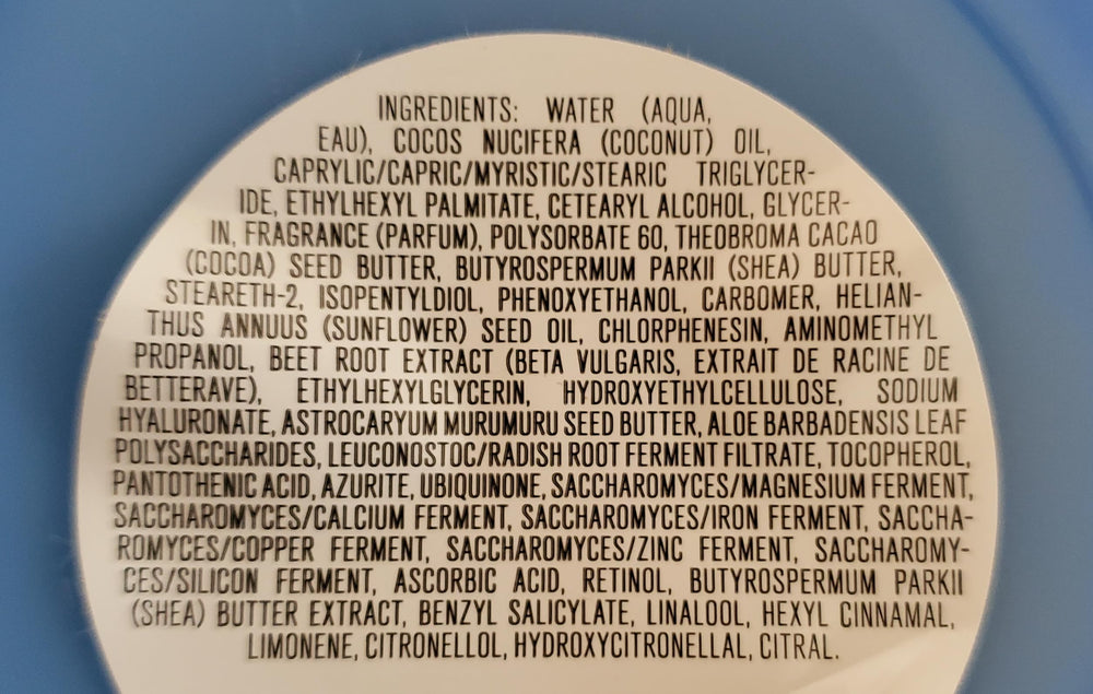 Bath & Body Works body butter with shea and cocoa ingredients