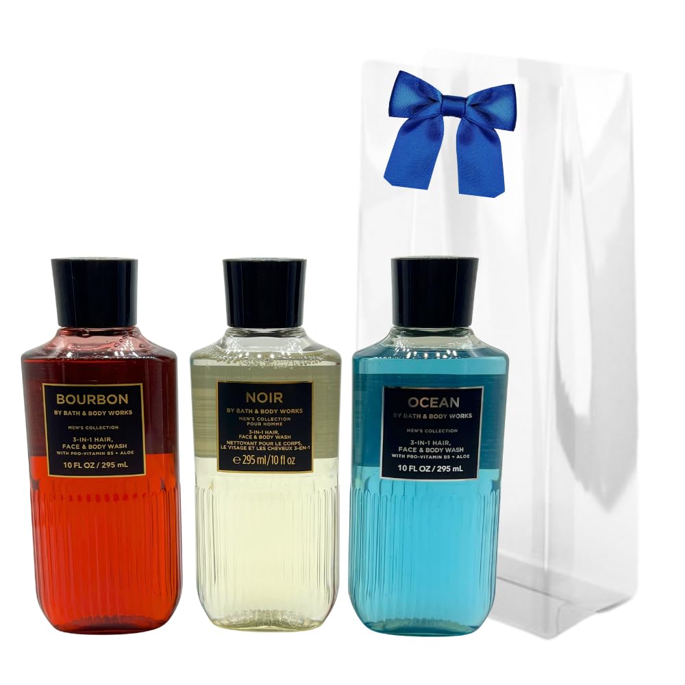 Bath & Body Works Bourbon 3-in-1 bottle with bold fragrance for hair, face, and body.