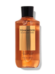 Bath and Body Works Bourbon Teakwood 3-in-1 bottle for refreshed skin and convenient grooming.