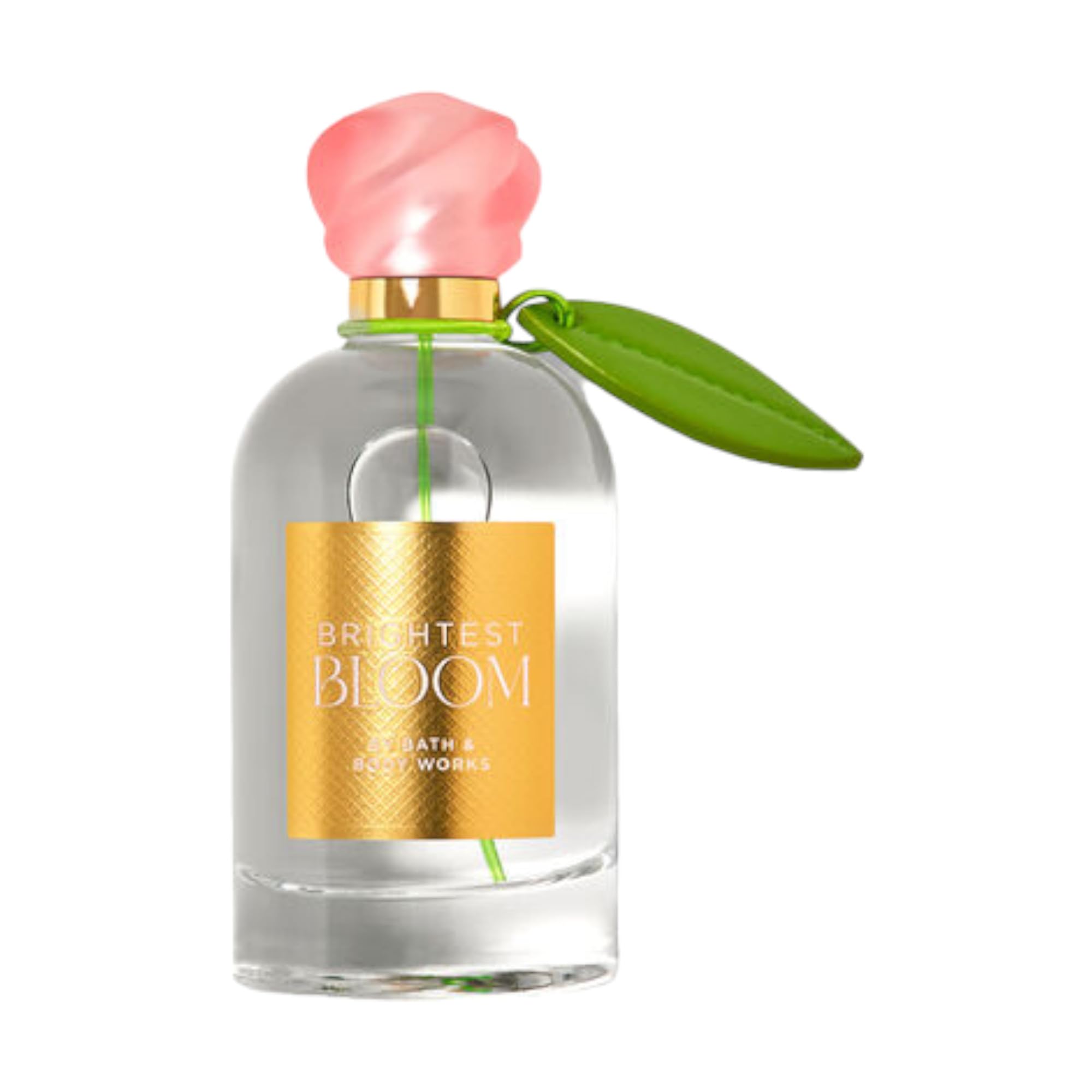 Bath & Body Works Brightest Bloom bottle pour shows a long-lasting fragrance.