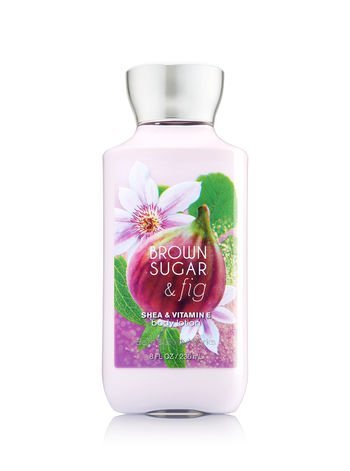Bath and Body Works Brown Sugar and Fig Pleasures Body Lotion 8 oz bottle provides daily hydration.
