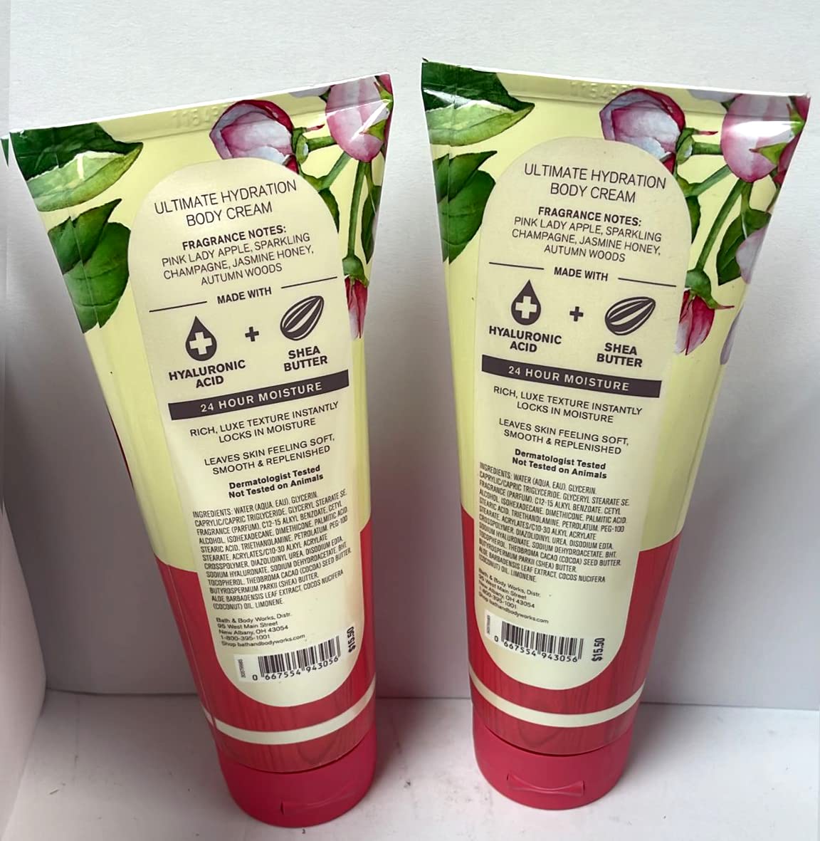 Bath and Body Works Champagne Apple & Honey body cream applied for smooth, hydrated skin
