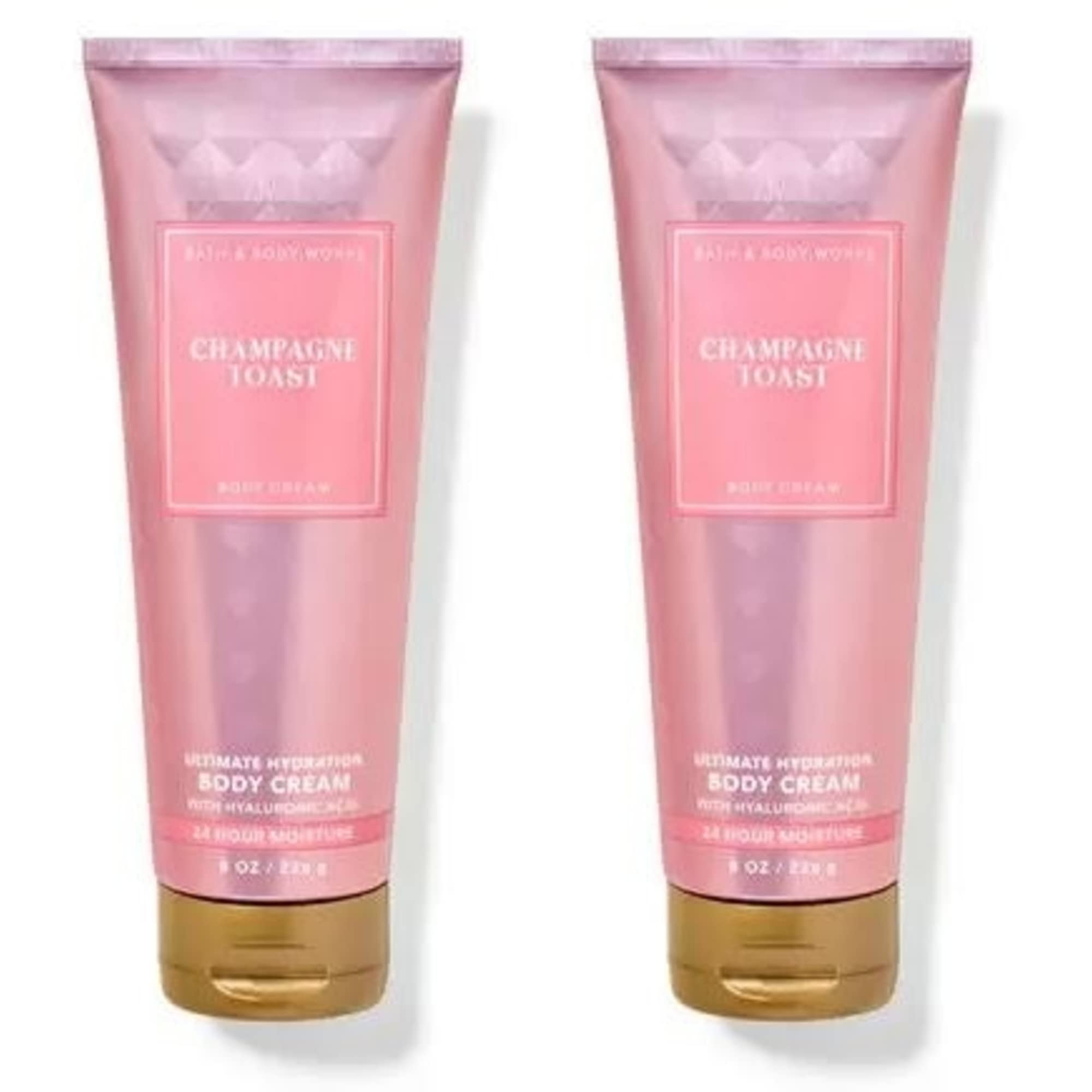 Bath & Body Works Champagne Toast bottle for daily hydrating skincare.