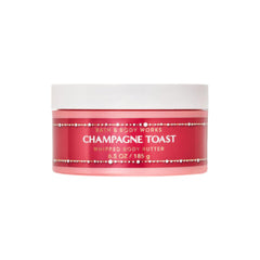 Bath and Body Works Champagne Toast body butter swirl shows whipped texture and radiant shimmer.