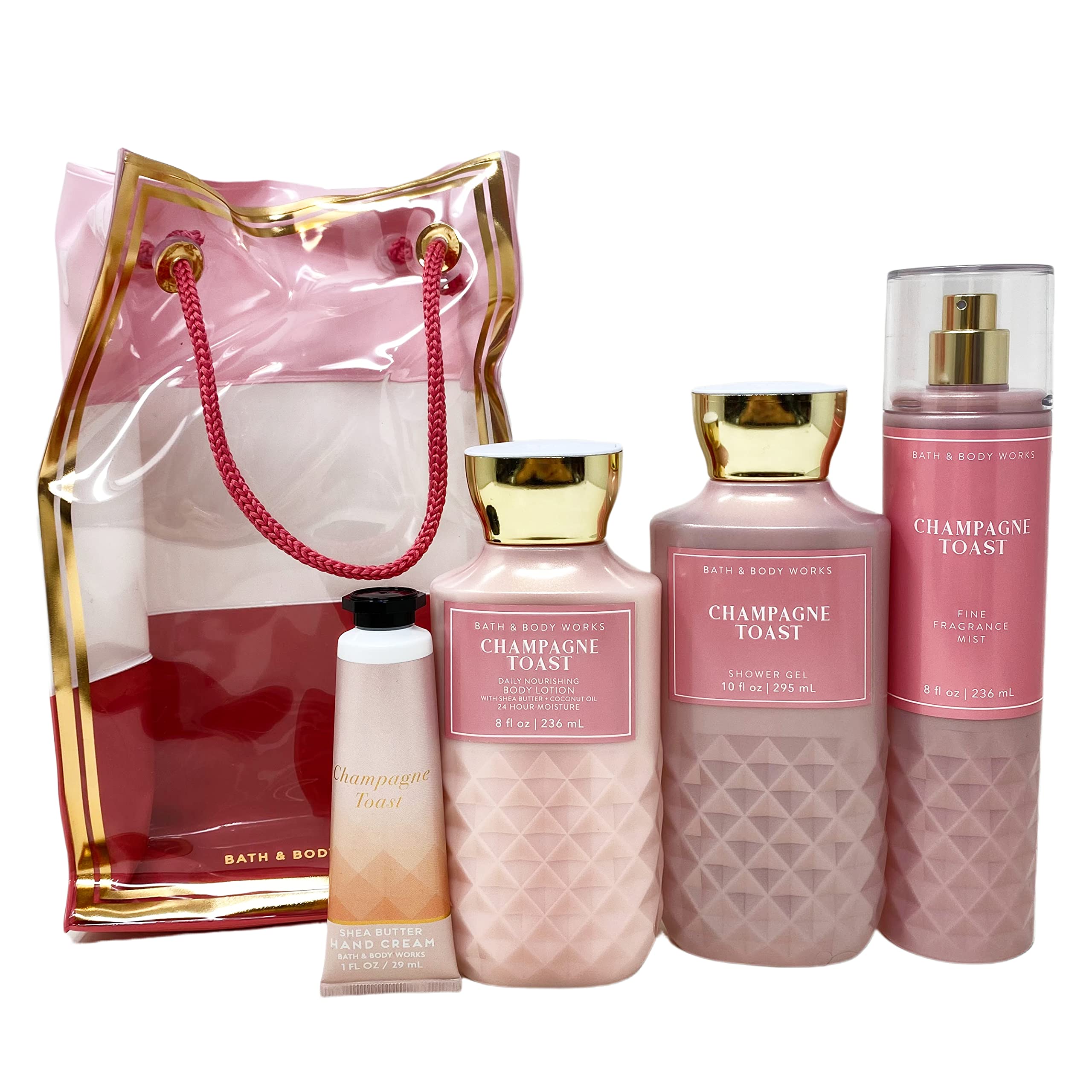 Champagne Toast gift bag packaging from Bath & Body Works showcases a ready-to-gift set