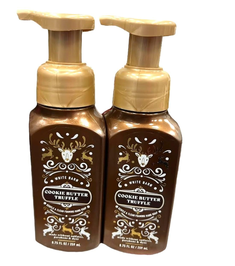 Bath & Body Works Cookie Butter Truffle bottle artwork features seasonal colors while keeping hands fresh