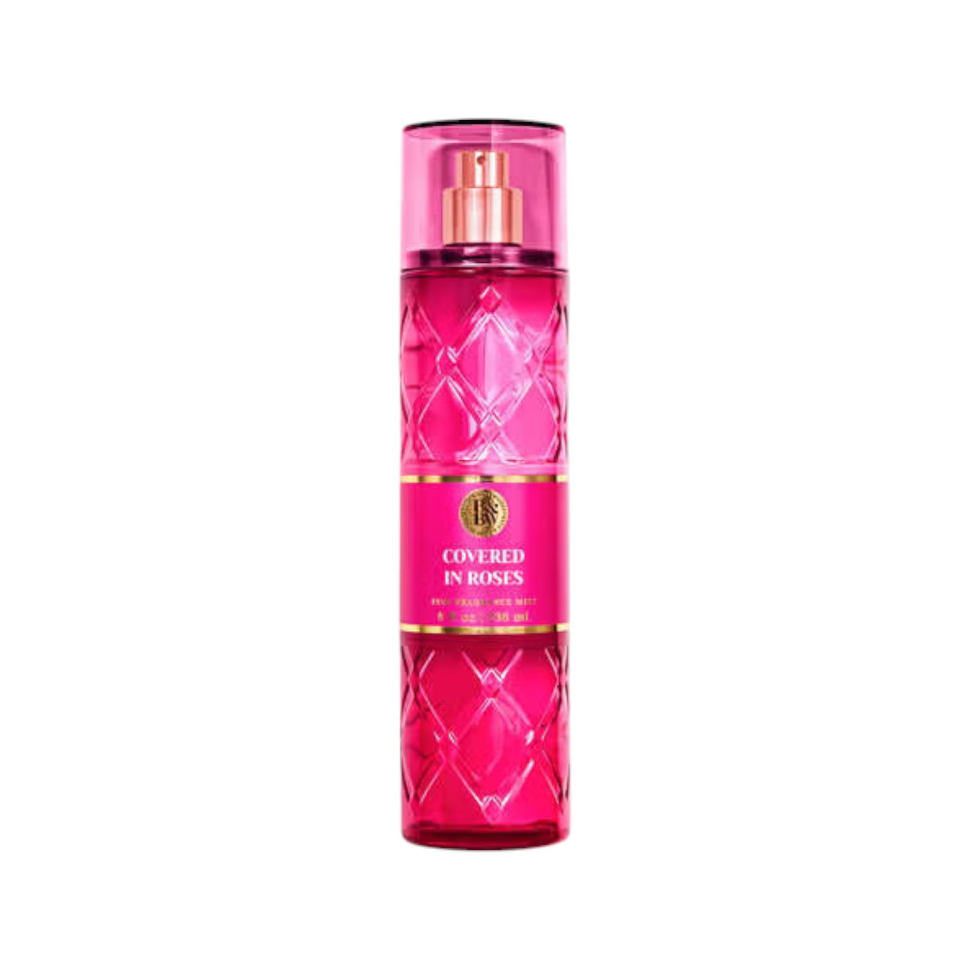 Bath & Body Works Covered In Roses bottle for easy, refreshing fragrance application.