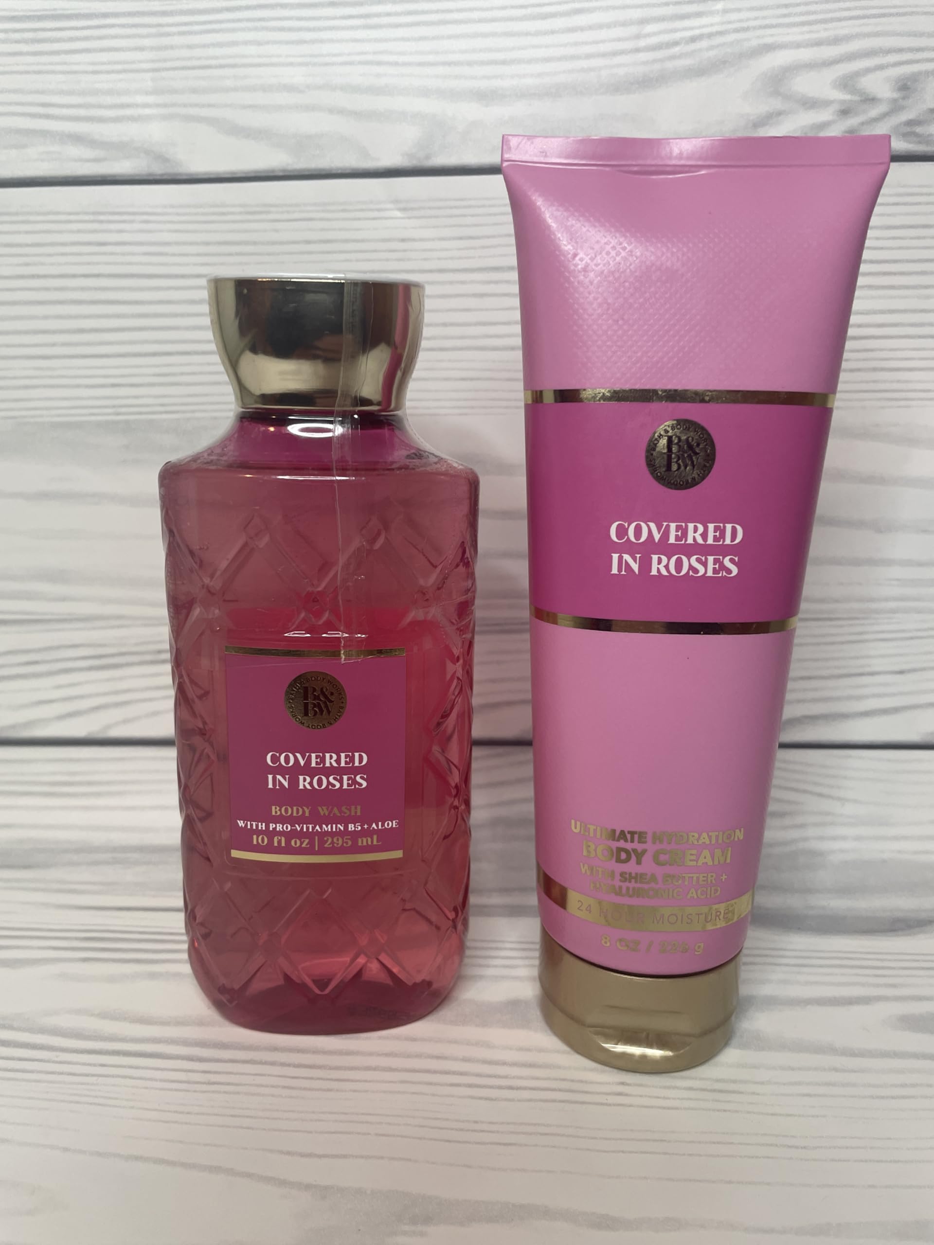 Bath & Body Works Covered In Roses fragrance notes label with ruby berries and rosebuds