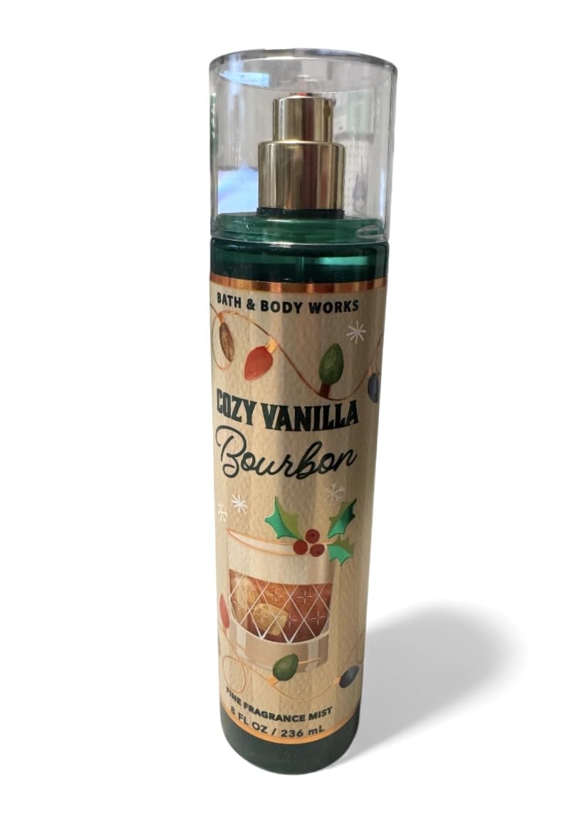 Bath & Body Works Cozy Vanilla Bourbon bottle front view, inviting warm fragrance for daily wear