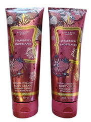 Bath & Body Works Crème Corps Hydratante Ultime Fraises des Neiges – bouteille, hydratation longue durée