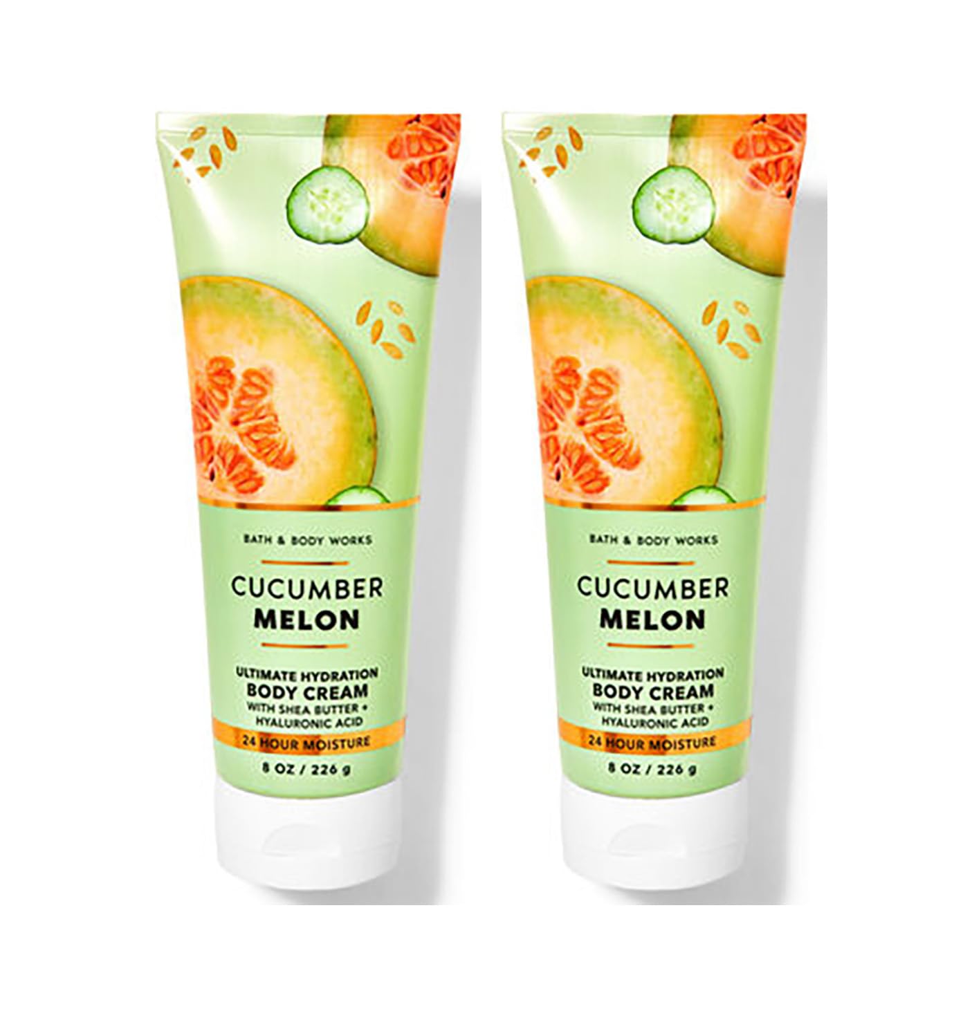 Bath & Body Works Cucumber Melon Ultra Shea Body Cream bottle delivers quick absorption and 16-hour moisture.