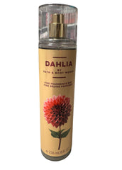 Bath & Body Works Dahlia packaging closeup shows varied packaging.