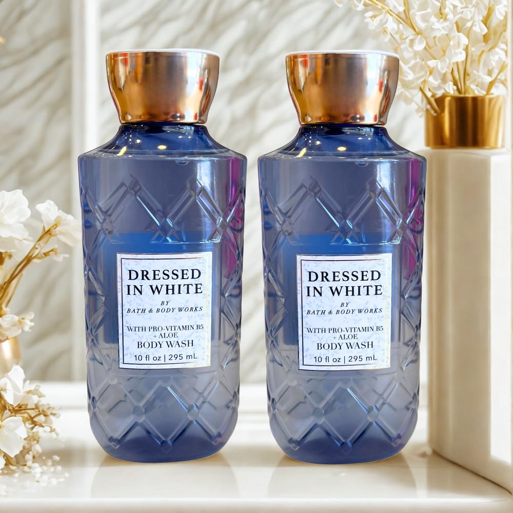 Bath & Body Works Dressed in White note imagery with pear blossom and ivory gardenia for elegant fragrance.
