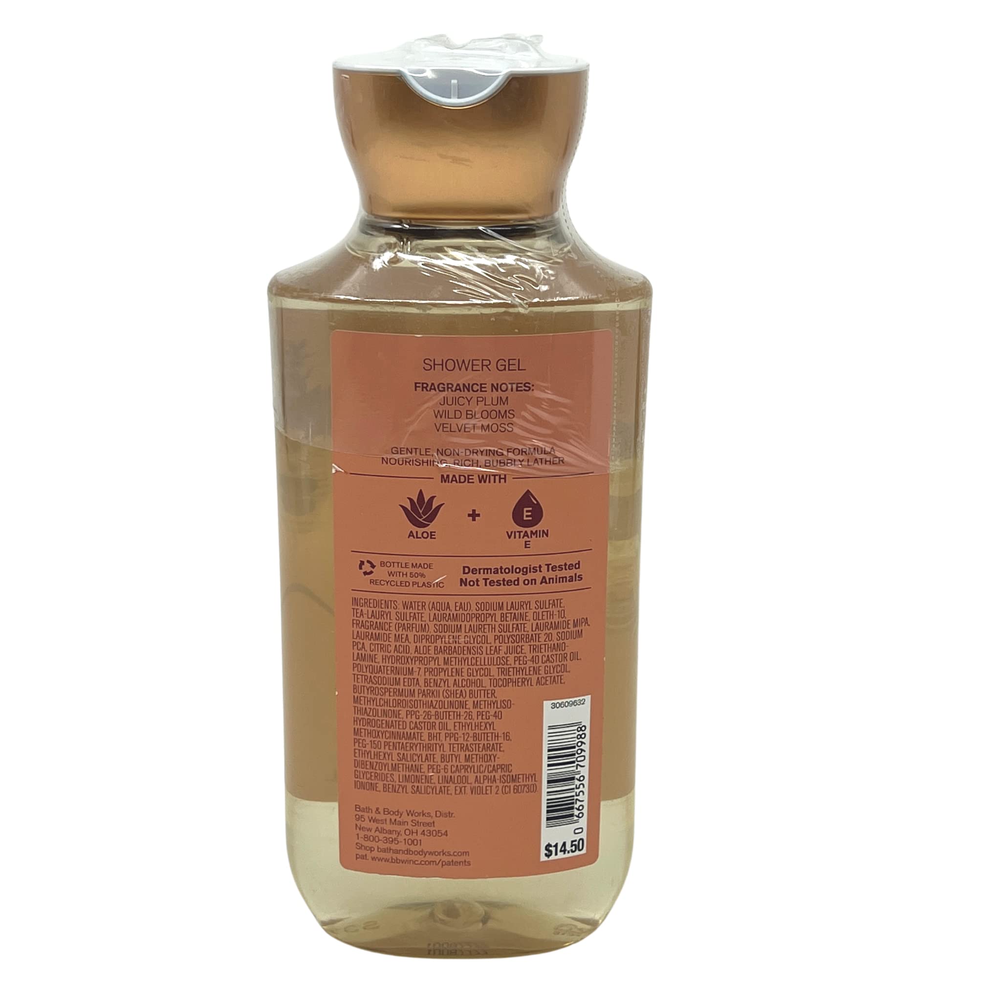Bath and Body Works Fall In Bloom gel enriched with vitamin E and aloe for skin care