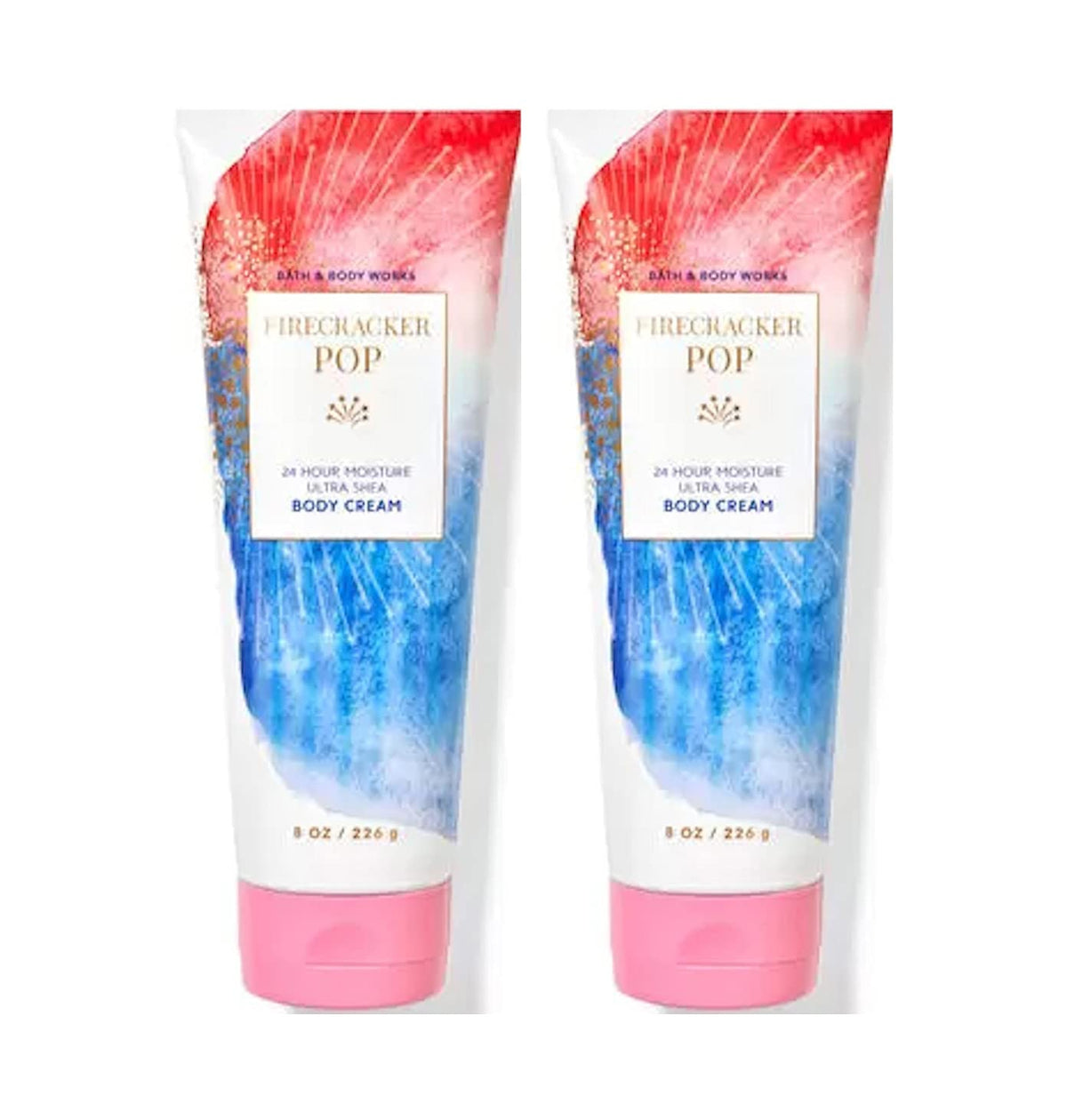 Bath and Body Works Firecracker Pop Ultra Shea Body Cream 8 oz tube for nourished, soft skin.