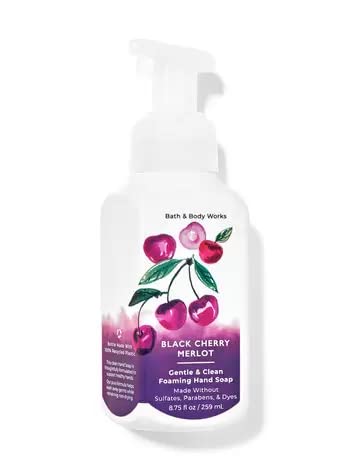 Bath & Body Works Black Cherry Merlot bottle delivers rich berry aroma and gentle cleansing.