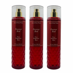 Forever Red three-pack packaging highlights value and gift-ready fragrance.