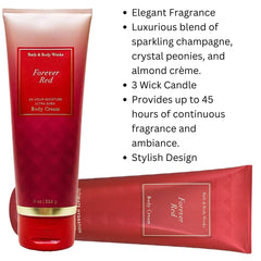 Forever Red fragrance note closeup highlights notes of pomegranate and peony.