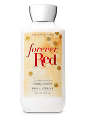 Bath & Body Works FOREVER RED lotion bottle featuring rich fragrance for daily hydrating soak.