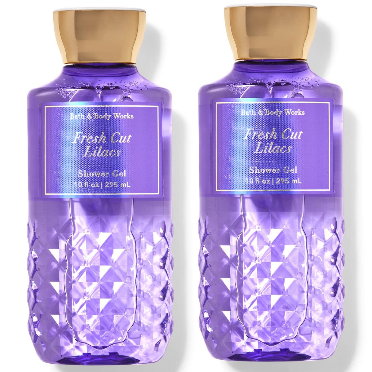 Bath and Body Works Fresh Cut Lilacs 2-pack front view showcasing two bottles and a refreshing scent profile