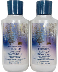 Bath & Body Works Frosted Coconut Snowball lotion bottle with tropical-vanilla notes