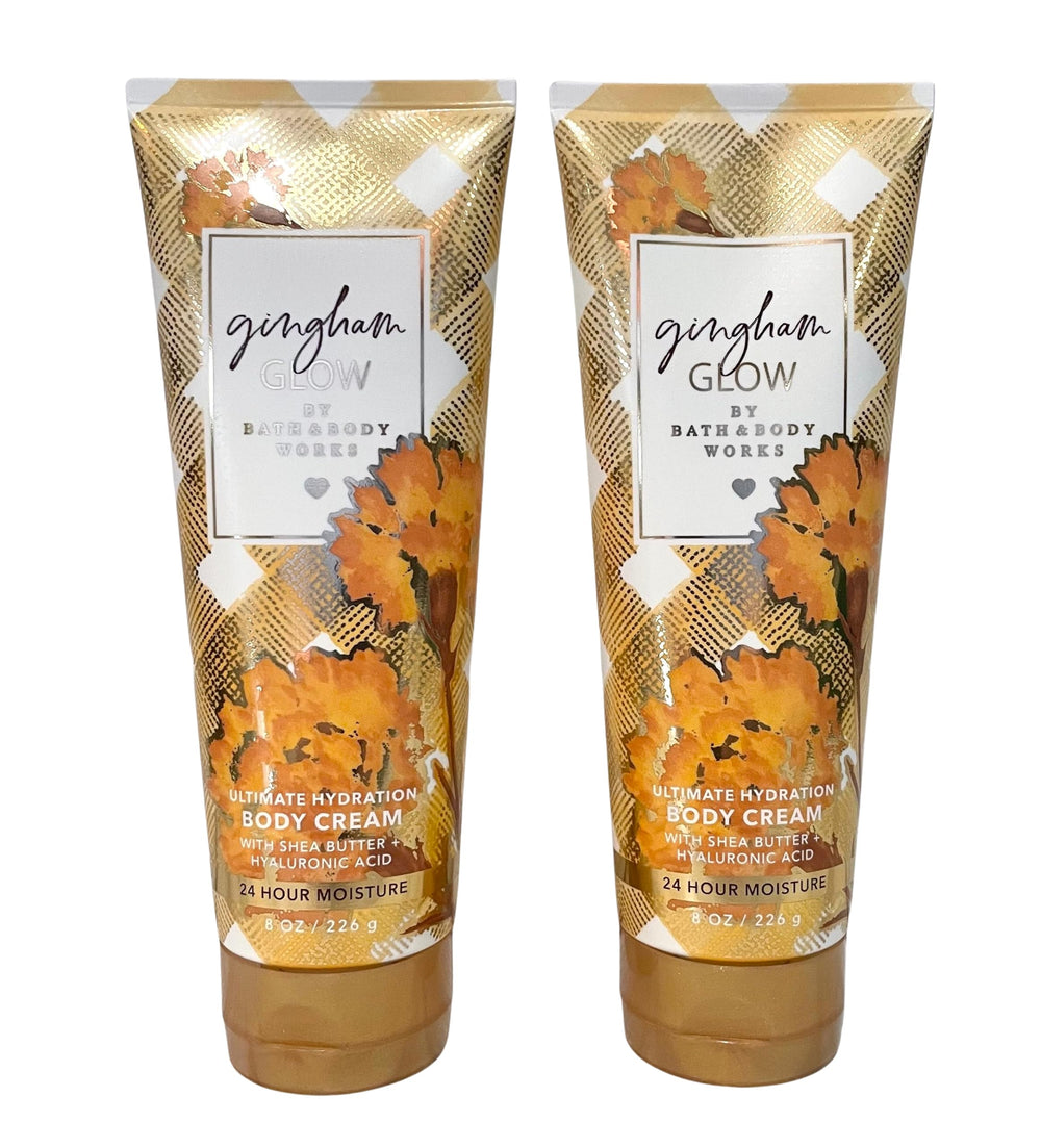 Bath & Body Works Gingham Glow two-pack packaging showcases convenient hydration for daily use.