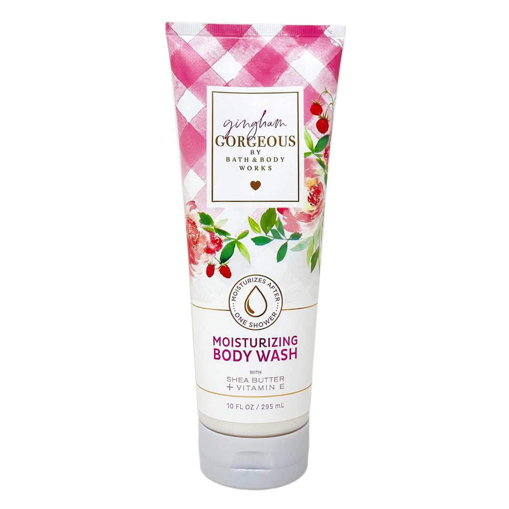 Bath & Body Works Gingham Gorgeous bottle pour with rich lather and hydrating cleanse.