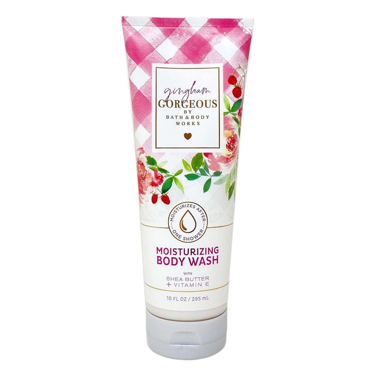 Bath & Body Works Gingham Gorgeous bottle pour with rich lather and hydrating cleanse.
