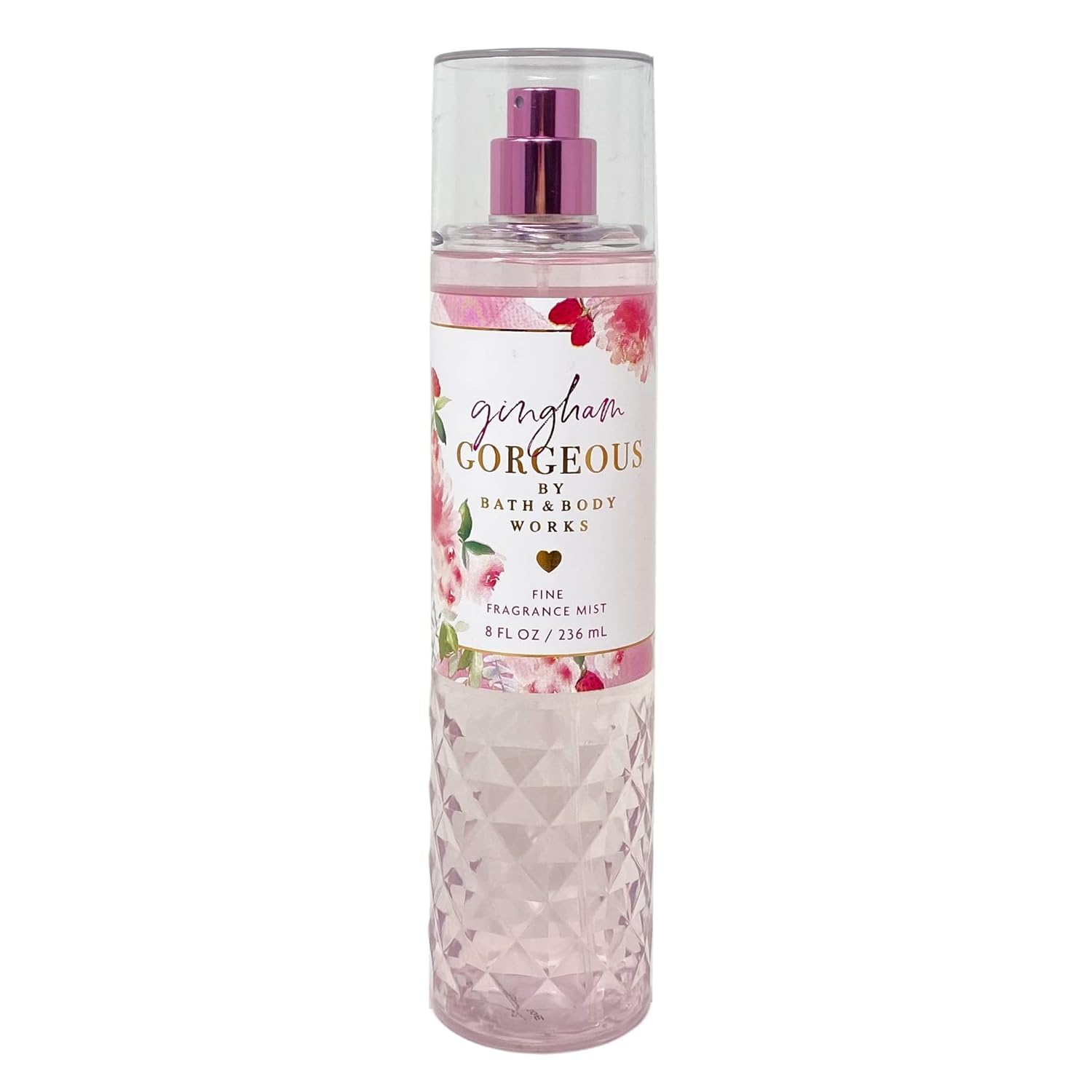 Bath & Body Works Gingham Gorgeous spray bottle with pump for light fragrance and aloe hydration.