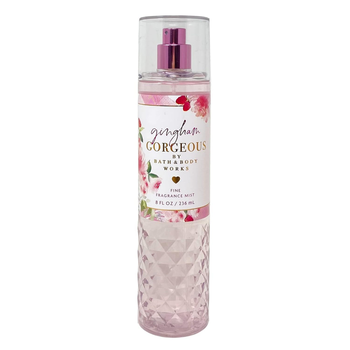 Bath & Body Works Gingham Gorgeous spray bottle with pump for light fragrance and aloe hydration.