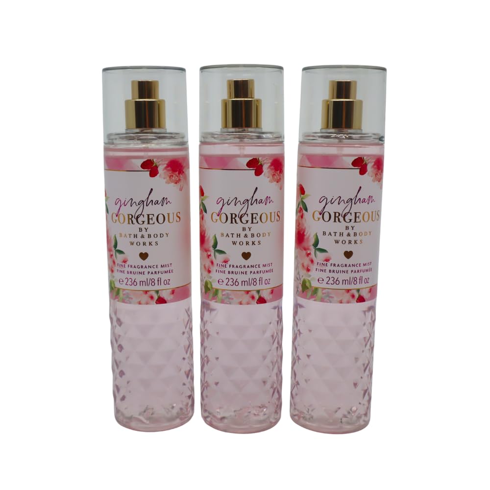 Bath & Body Works Gingham Gorgeous mist with red bow packaging for holiday gifting.