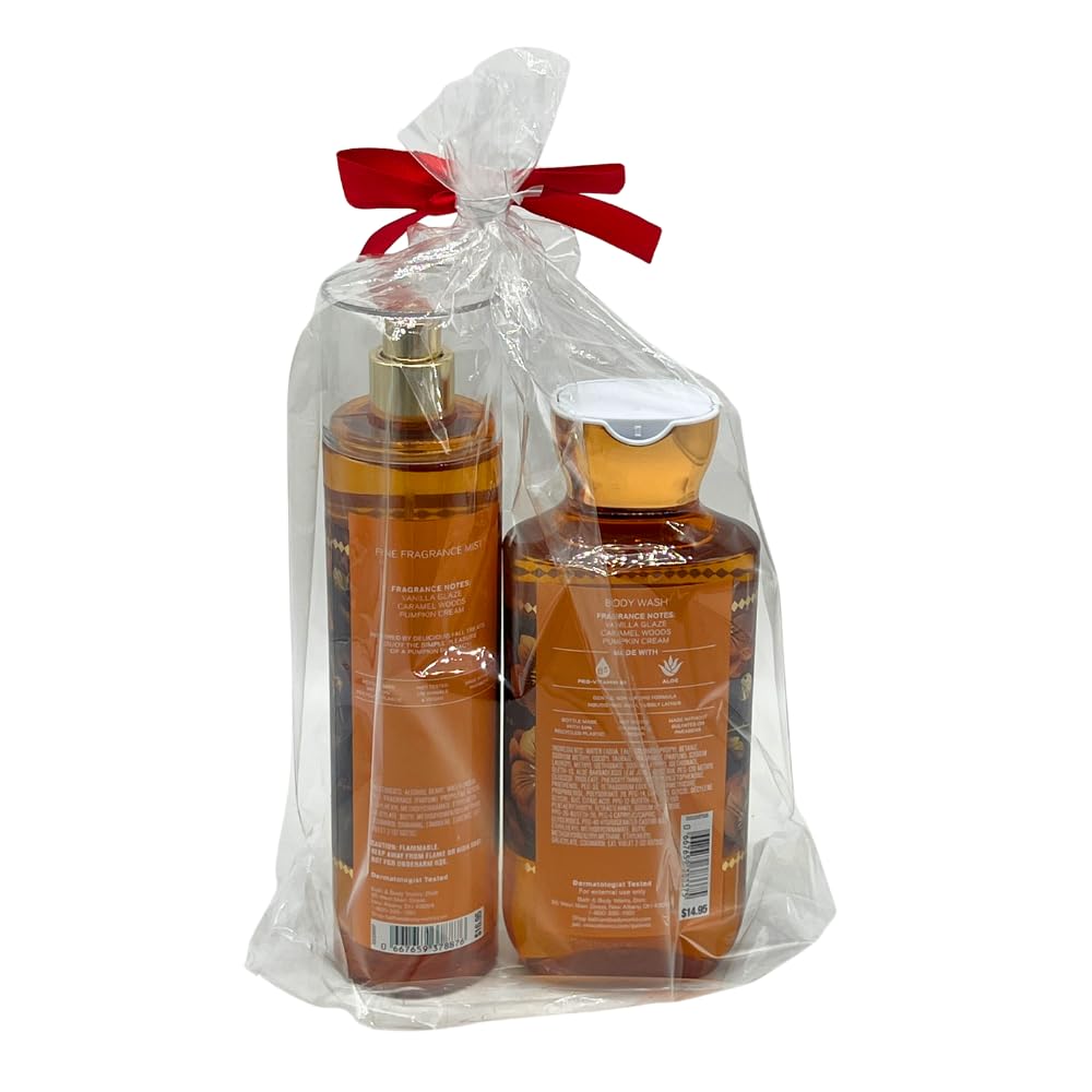 Gift-ready Glazed Pumpkin set with a red bow for festive gifting.