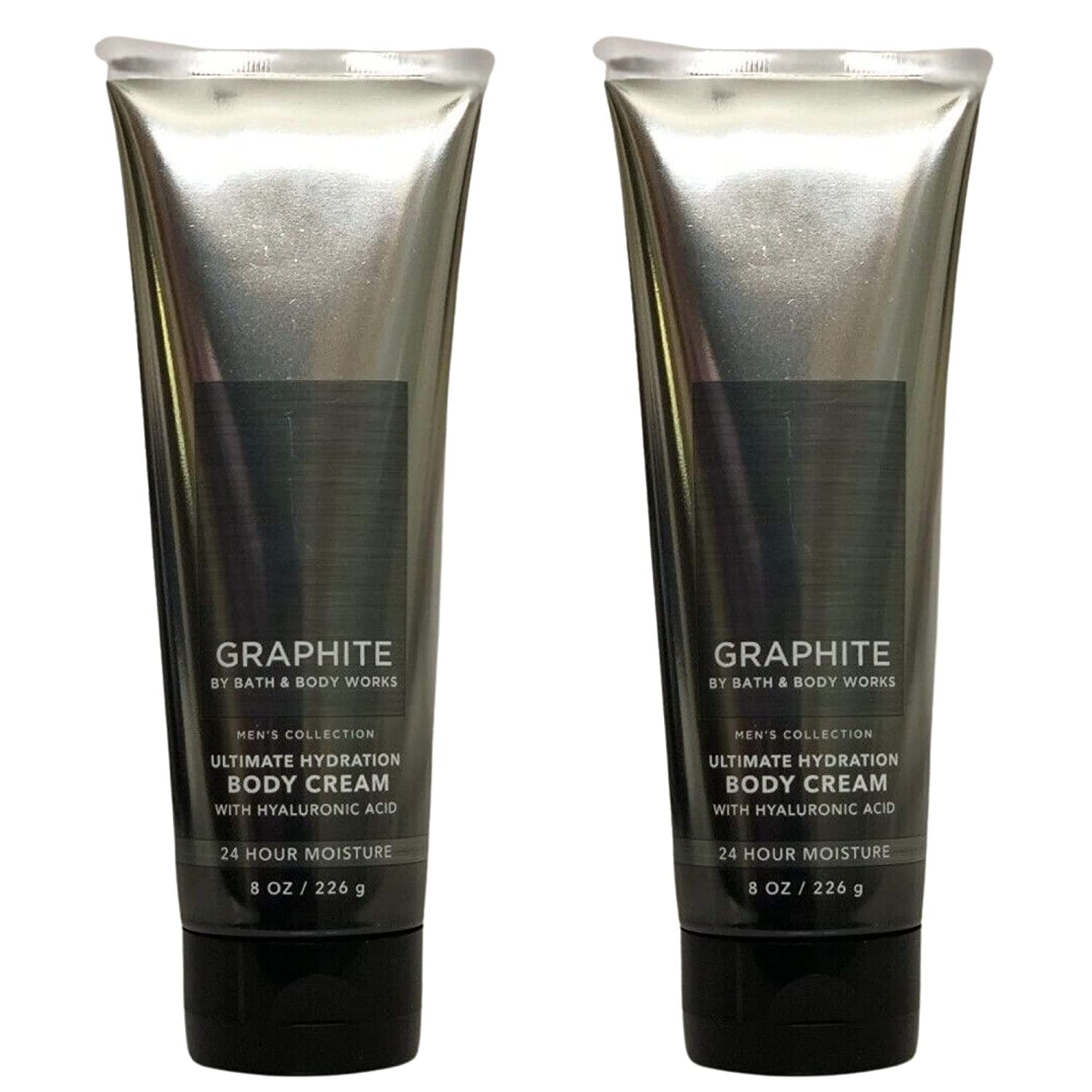 Bath and Body Works Graphite Ultra Hydration Body Cream front view for smooth skin