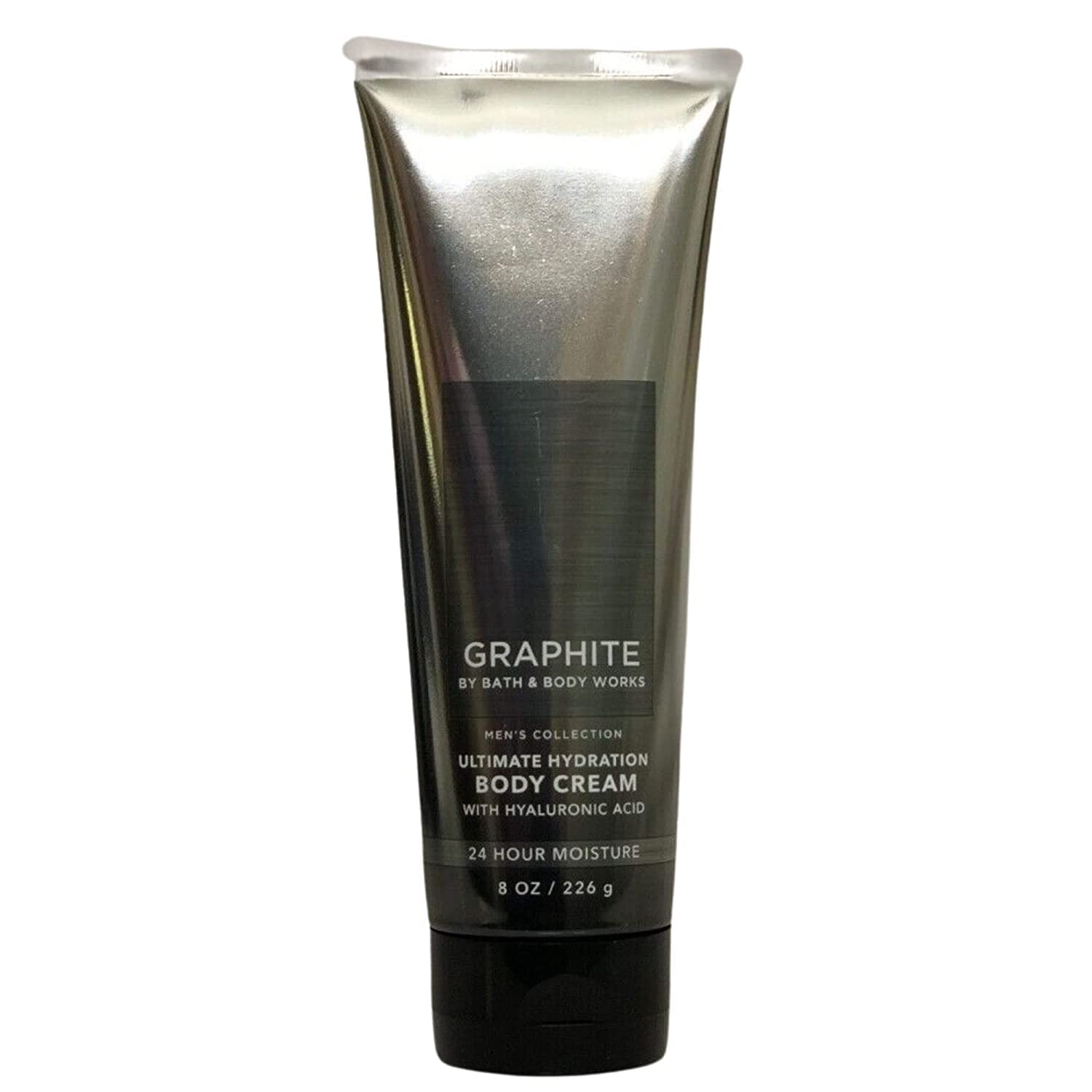 Bath and Body Works Graphite label close-up showing sage bergamot leather notes