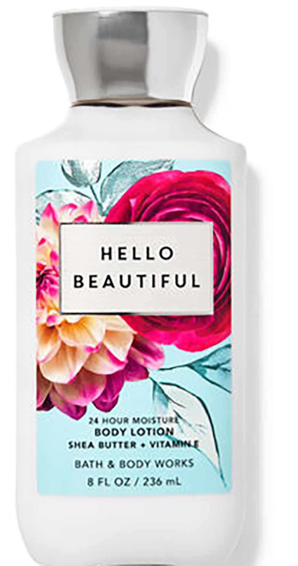 Bath & Body Works Hello Beautiful bottle for quick absorption and lasting softness