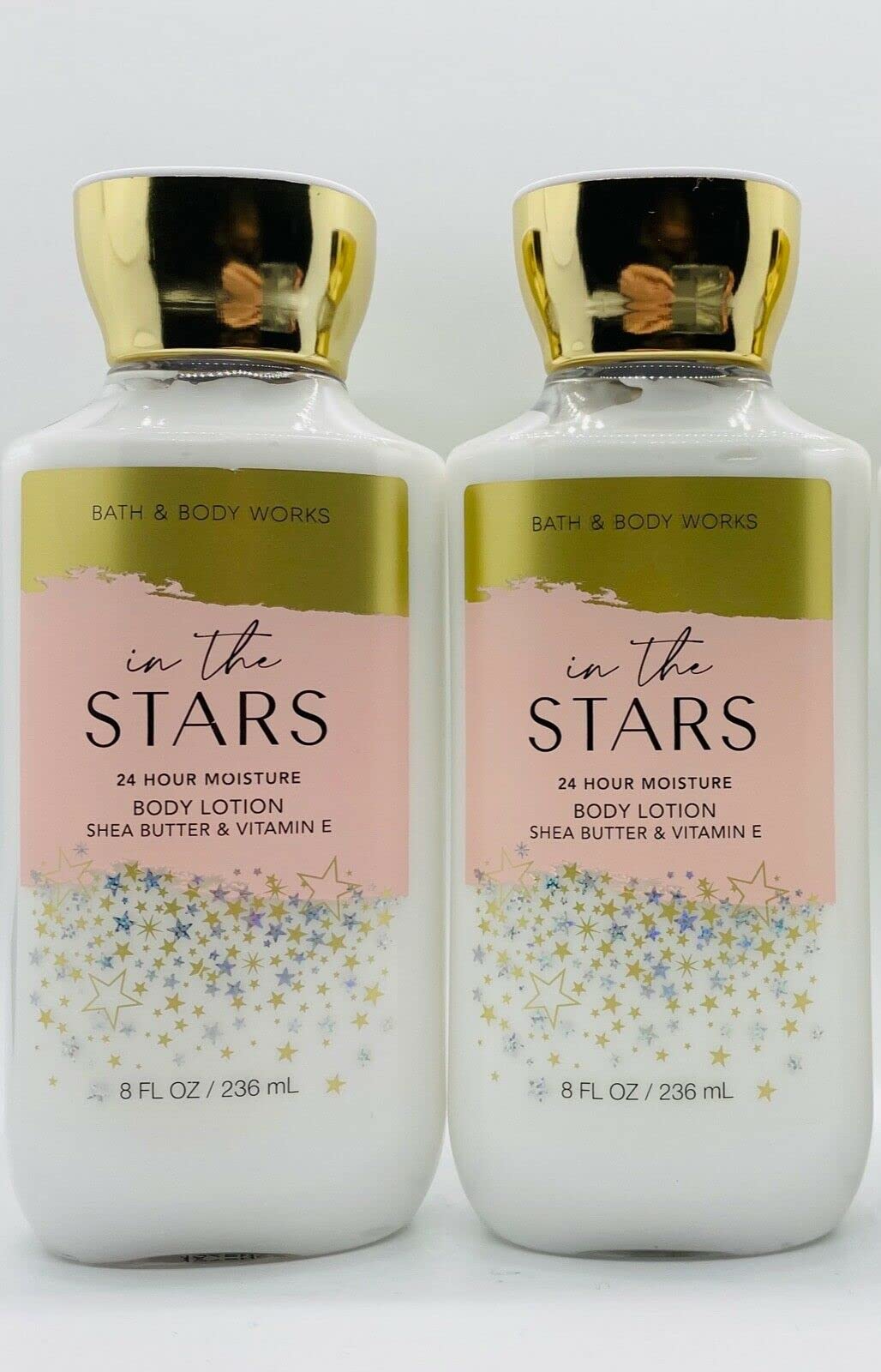 Bath & Body Works In The Stars 2-pack pack shot highlights paraben-free, dermatologist-tested hydration.