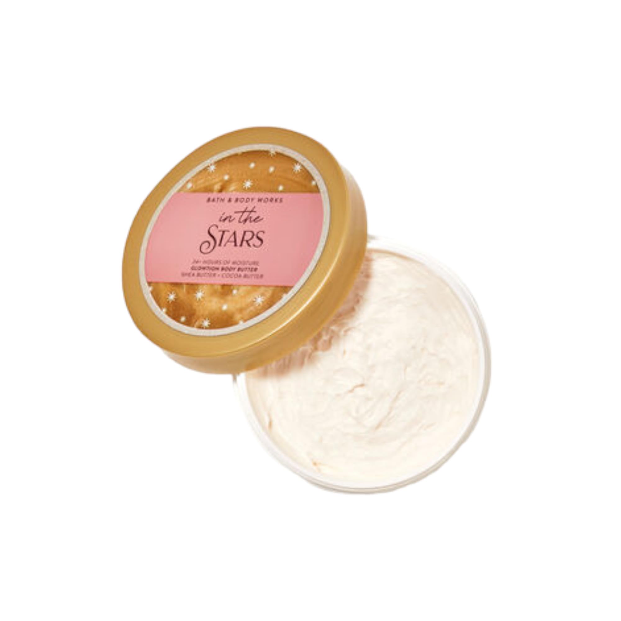 Bath & Body Works In the Stars body butter jar close-up highlighting rich moisture.
