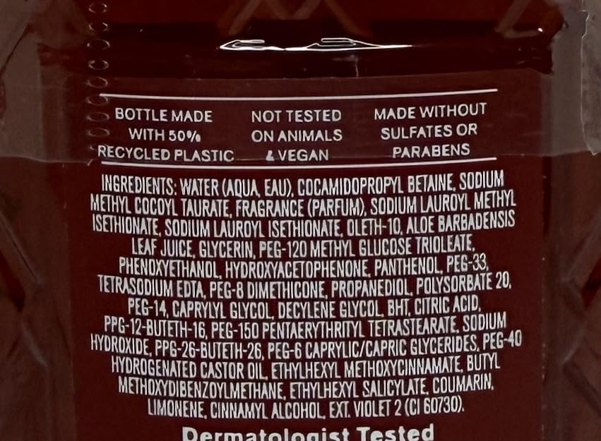 Bath & Body Works Inner Angel gel wash packaging label showcasing premium autumn fragrance