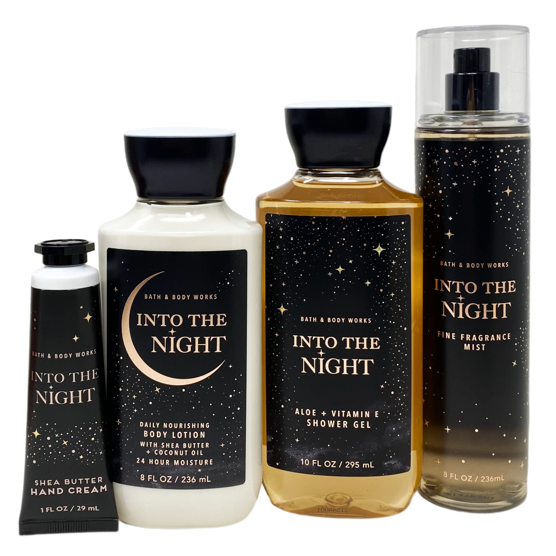 Bath & Body Works Into The Night mist and shower gel in gift bag for refreshing fragrance layering.