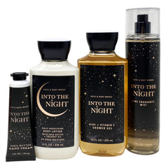 Bath & Body Works Into The Night mist and shower gel in gift bag for refreshing fragrance layering.