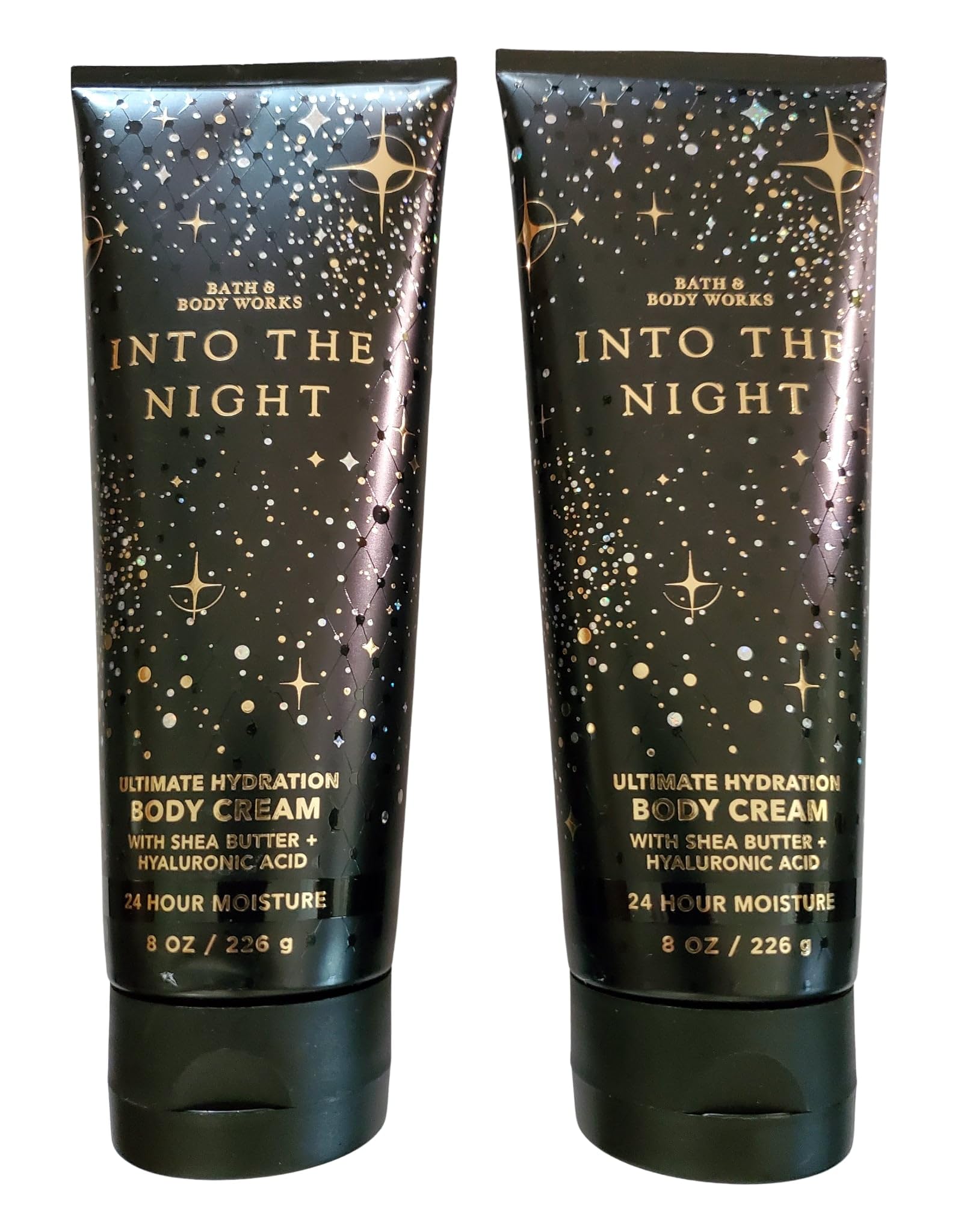 Bath and Body Works Into the Night hydration cream jar for smooth skin.