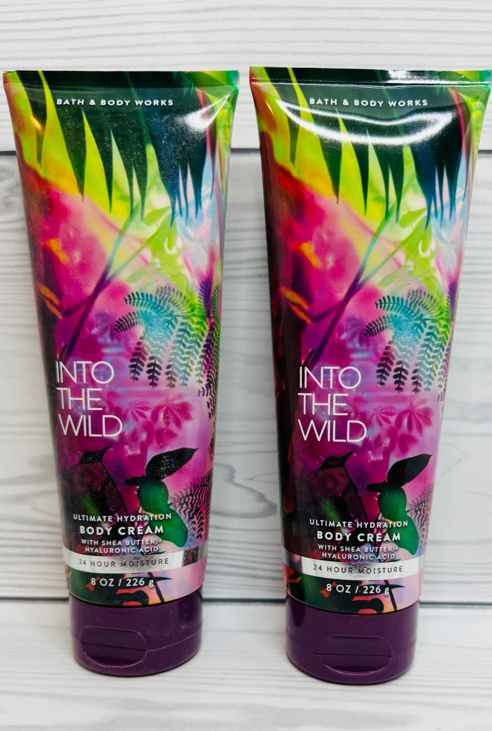 Bath and Body Works Into the Wild Hydration Cream massaged into skin for daily moisture