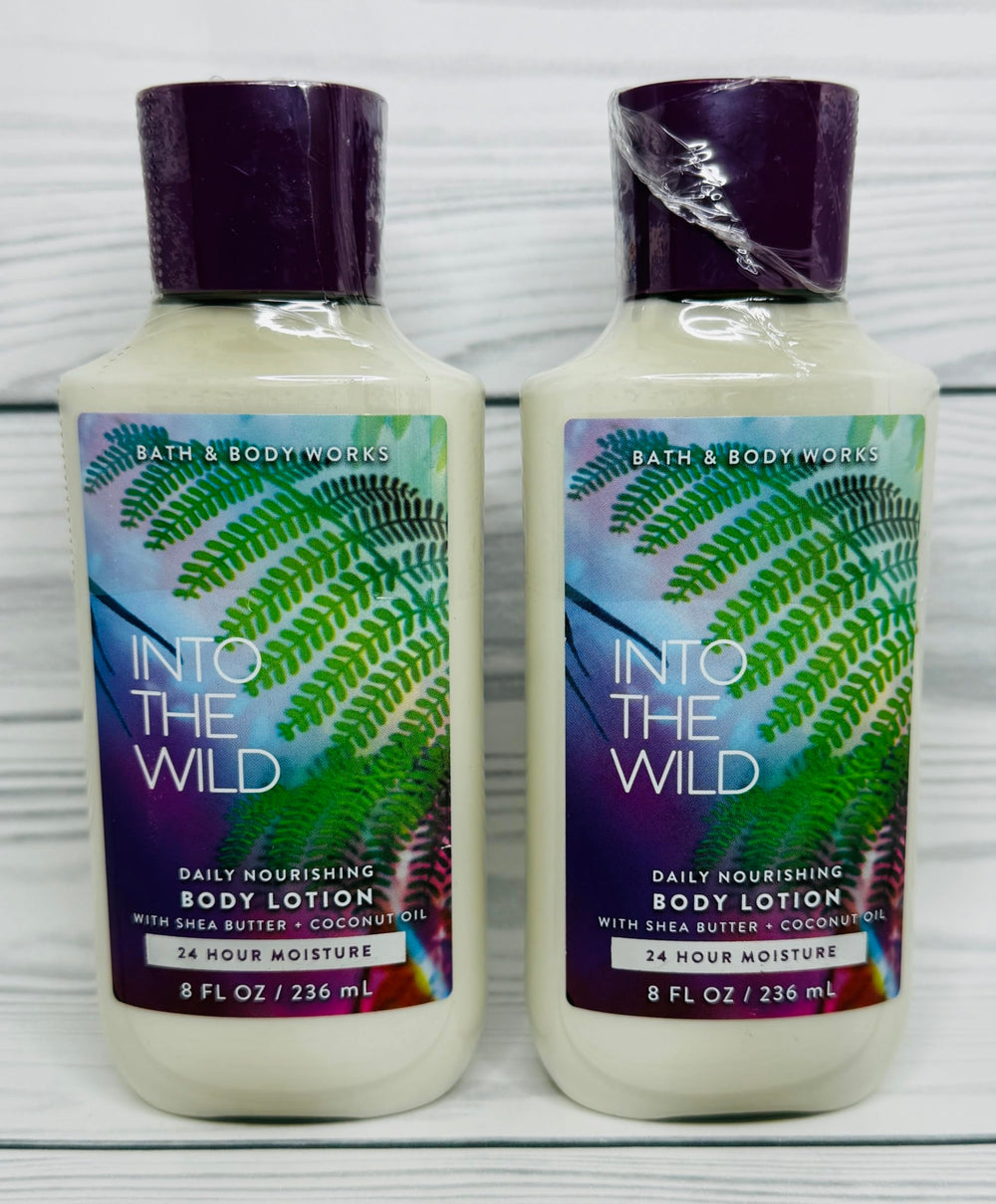 Bath & Body Works Into the Wild packaging for two, convenient for travel.