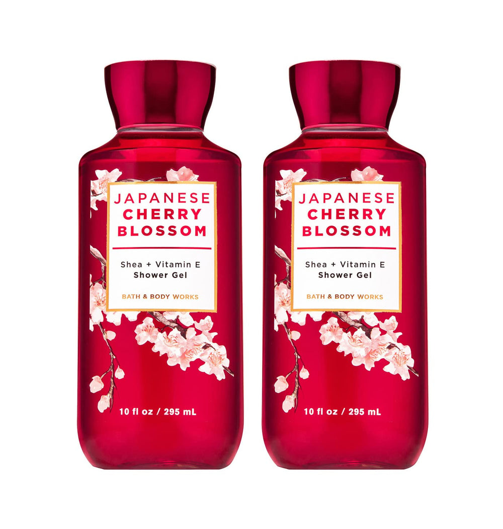 Bath & Body Works Japanese Cherry Blossom shower gel two-pack bottle offers moisturizing cleanse.