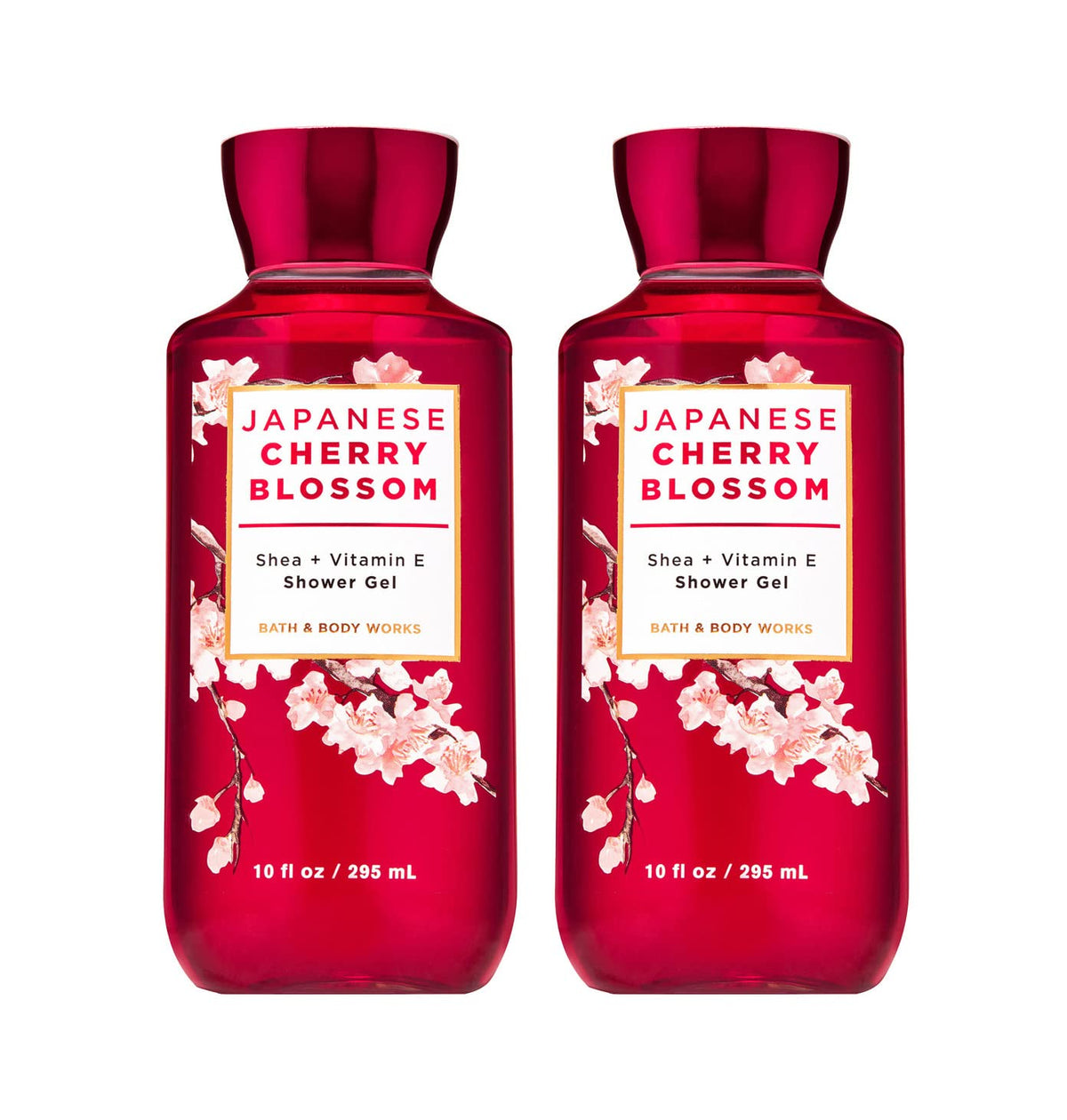 Bath & Body Works Japanese Cherry Blossom shower gel two-pack bottle offers moisturizing cleanse.