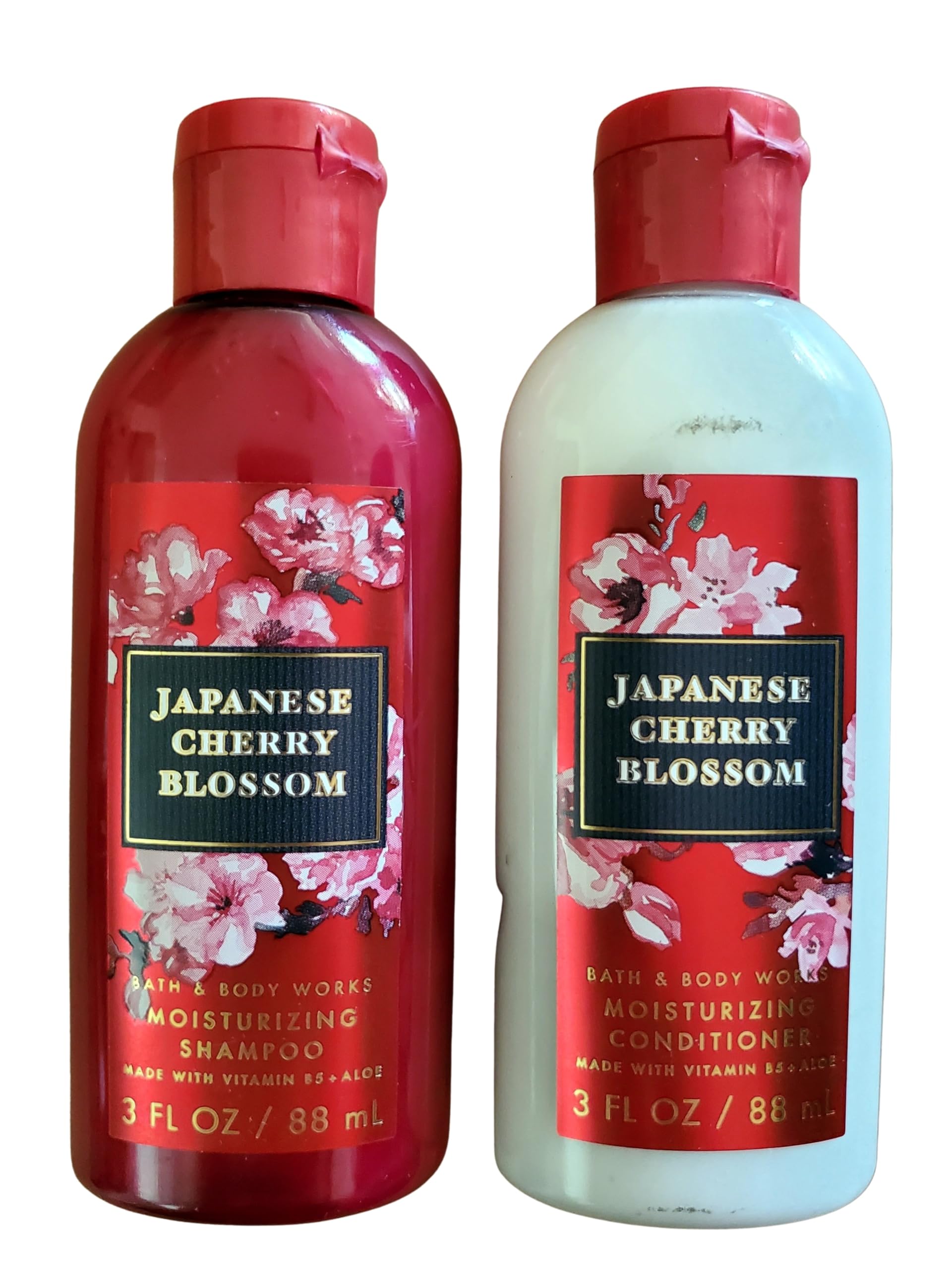 Bath and Body Works Japanese Cherry Blossom travel set display, ideal for on-the-go hair care