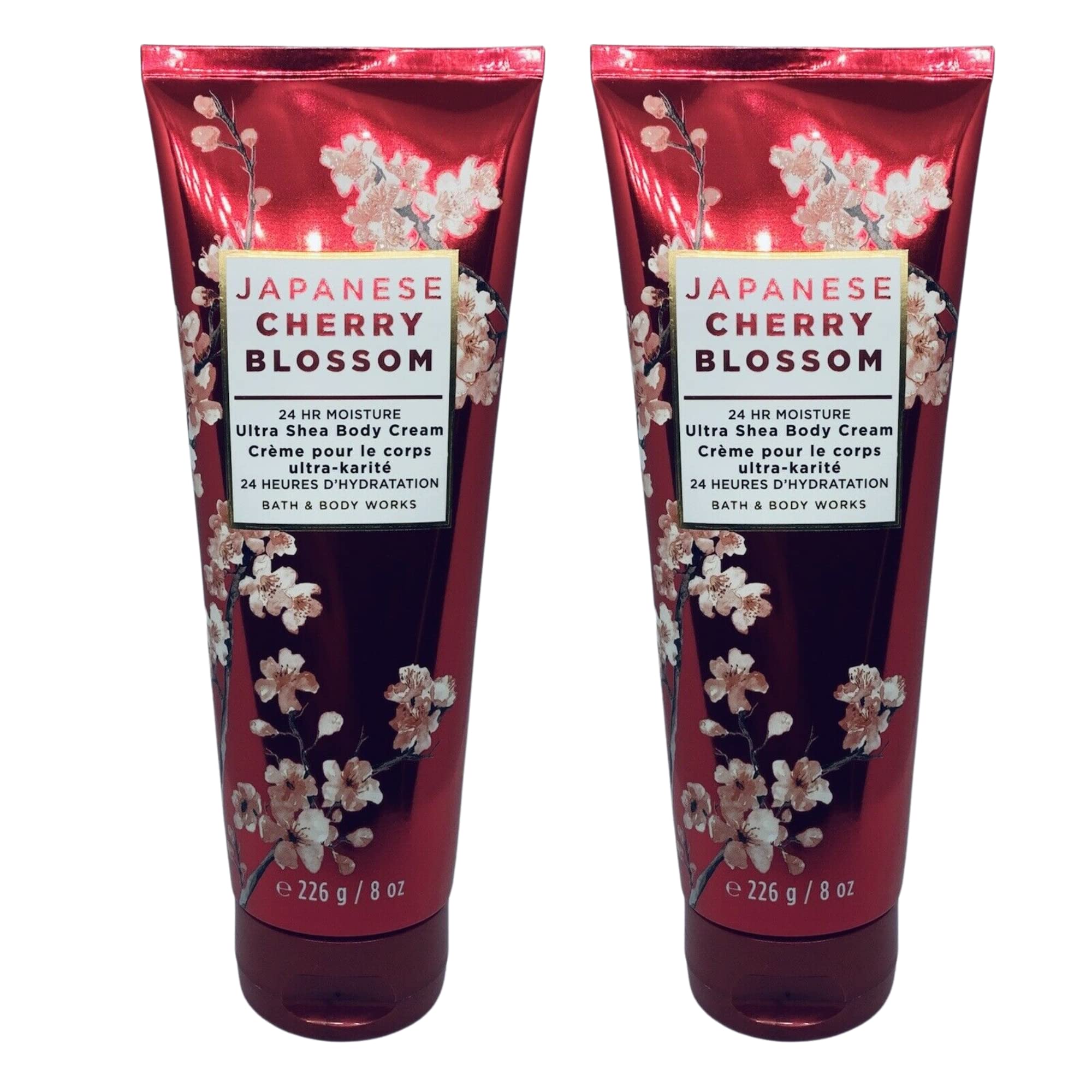 Bath & Body Works Japanese Cherry Blossom two-pack 8 oz body cream for lasting softness.